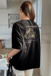 Arid Mountain Siyah Oversize Salas Boyfriend Kadın T-Shirt