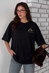 Arid Mountain Siyah Oversize Salas Boyfriend Kadın T-Shirt