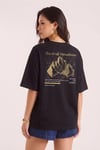 Arid Mountain Siyah Oversize Salas Boyfriend Kadın T-Shirt