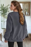 Basic 0 Sıfır Yaka Baskısız Düz Oversize Salaş Bol Kesim Polar Sweatshirt