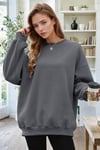 Basic 0 Sıfır Yaka Baskısız Düz Oversize Salaş Bol Kesim Polar Sweatshirt