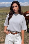 Beyaz Basic Düz Baskısız Oversize Salas Boyfriend Kadın T-Shirt