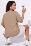 But First Coffee Camel Oversize Salas Boyfriend Kadın T-Shirt