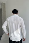 Denver Beyaz Renkli Ağaç Kabuğu Desenli Yarım Oversize Rahat Kalıp Gömlek