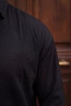 Denver Siyah Renkli Ağaç Kabuğu Desenli Yarım Oversize Rahat Kalıp Gömlek