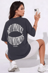 Dont Announce Füme Oversize Salas Boyfriend Kadın T-Shirt