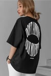 Dont Announce Siyah Oversize Salas Boyfriend Kadın T-Shirt
