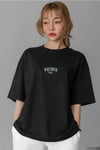 Dont Announce Siyah Oversize Salas Boyfriend Kadın T-Shirt