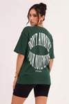 Dont Announce Yeşil Oversize Salas Boyfriend Kadın T-Shirt