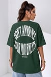 Dont Announce Yeşil Oversize Salas Boyfriend Kadın T-Shirt