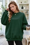 Dreamer Baskılı 0 Sıfır Yaka Oversize Salaş Bol Kesim Polar Sweatshirt