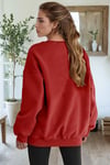 Dreamer Baskılı 0 Sıfır Yaka Oversize Salaş Bol Kesim Polar Sweatshirt