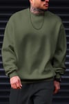 Düz Basic Baskısız Sıfır Bisiklet Yaka Oversize Salaş Sweatshirt Sweat
