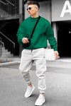 Düz Basic Baskısız Sıfır Bisiklet Yaka Oversize Salaş Sweatshirt Sweat