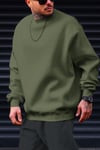 Düz Basic Baskısız Sıfır Bisiklet Yaka Oversize Salaş Sweatshirt Sweat