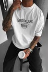 Erkek 1898 Baskılı Beyaz Oversize Salas Boyfriend T-Shirt