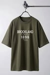 Erkek 1898 Baskılı Haki Oversize Salas T-Shirt