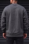 Erkek Antrasit Melanj Geyik Kalın Soft 3 İplik içi Şardonlu 0 Sıfır Yaka Oversize Salaş Sweatshirt