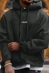 Erkek Antrasit Natural 3 iplik Şardonlu Kapüşonlu Kanguru Cepli Oversize Salaş Hoodie Sweatshirt