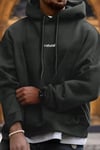 Erkek Antrasit Natural 3 iplik Şardonlu Kapüşonlu Kanguru Cepli Oversize Salaş Hoodie Sweatshirt