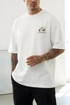 Erkek Arid Mountain Oversize Ekru Beyaz Salas T-Shirt