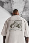 Erkek Arid Mountain Oversize Ekru Beyaz Salas T-Shirt