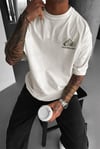 Erkek Arid Mountain Oversize Ekru Beyaz Salas T-Shirt
