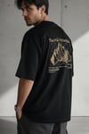 Erkek Arid Mountain Siyah Oversize Salas Boyfriend T-Shirt