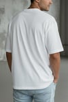 Erkek Beyaz Basic Düz Baskısız Oversize Salas Boyfriend T-Shirt