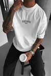 Erkek Beyaz Dont Announce Kabaran Baskı Bisiklet Yaka Oversize Salas T-Shirt