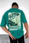 Erkek Bntn Yeşil Bonsai Oversize Fit Bol Geniş Kalıp Salaş Kesim T-shirt