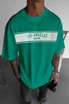 Erkek Bntn Yeşil City Of Angels Oversize Fit Bol Geniş Kalıp Salaş Kesim T-shirt