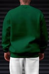 Erkek Bntn Yeşil Dreamer Baskılı 0 Sıfır Yaka Oversize Salaş Bol Kesim Polar Sweatshirt