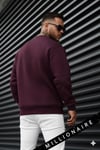Erkek Bordo Koyu Vişne Çürüğü Basic 0 Sıfır Yaka Baskısız Düz Oversize Salaş Bol Kesim Sweatshirt