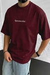 Erkek Bordo Spectacular Oversize Salas T-Shirt