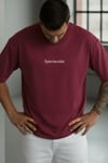 Erkek Bordo Spectacular Oversize Salas T-Shirt