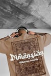 Erkek Dimension Baskılı Camel Bisiklet Yaka Oversize Salaş T-Shirt