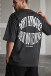 Erkek Dont Announce Kabaran Baskı Füme Bisiklet Yaka Oversize Salas T-Shirt