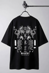 Erkek Dragon Baskılı Siyah Bisiklet Yaka Oversize Salaş T-Shirt