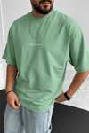 Erkek Dreamer Açık Yeşil Baskılı Oversize Salas Boyfriend T-Shirt