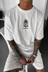 Erkek Ekru Beyaz Royal Essence Oversize Fit Bol Geniş Kalıp Salaş Kesim T-shirt