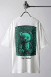 Erkek Ekru Beyaz Traditional Ayıcık Teddy Bear Oversize Fit Bol Geniş Kalıp Salaş Kesim T-shirt