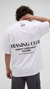Erkek Ekru Beyaz Training Club Oversize Fit Bol Geniş Kalıp Salaş Kesim T-shirt