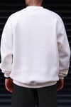 Erkek Ekru Free Life Baskılı Kalın Soft 3 İplik içi Şardonlu 0 Sıfır Yaka Oversize Salaş Sweatshirt