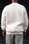 Erkek Ekru Spectacular Baskılı 0 Sıfır Yaka Oversize Salaş Bol Kesim Polar Sweatshirt