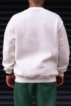 Erkek Erku Kırık Beyaz Club Martini Baskılı 0 Sıfır Yaka Oversize Salaş Bol Kesim Polar Sweatshirt