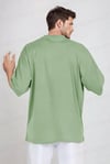 Erkek Free Life Açık Yeşil Bisiklet Yaka Oversize Salas T-Shirt
