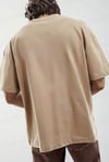 Erkek Free Life Camel Bisiklet Yaka Oversize Salas T-Shirt