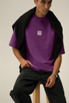 Erkek Free Life Mor Bisiklet Yaka Oversize Salas T-Shirt