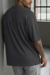 Erkek Füme Bisiklet Yaka Düz Basic Baskısız Oversize Salas T-Shirt